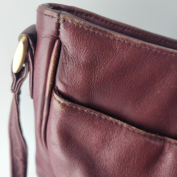 Vintage Etienne Aigner Burgundy Dark Red Leather Shoulder Bag Purse 11x7" - Picture 9 of 16